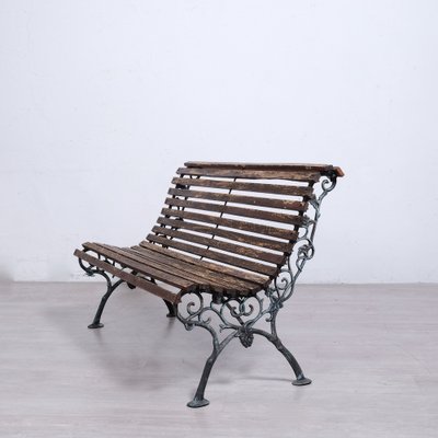 Garden Park Bench in Wood and Cast Iron, 2000s-XSG-2042906