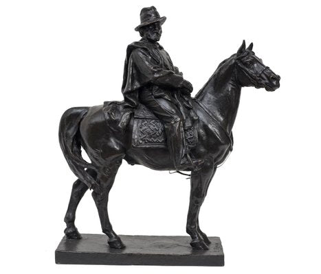 Garibaldi Riding a Horse - Original Bronze Sculpture by Carlo Rivalta Early 1900-ZCI-756536