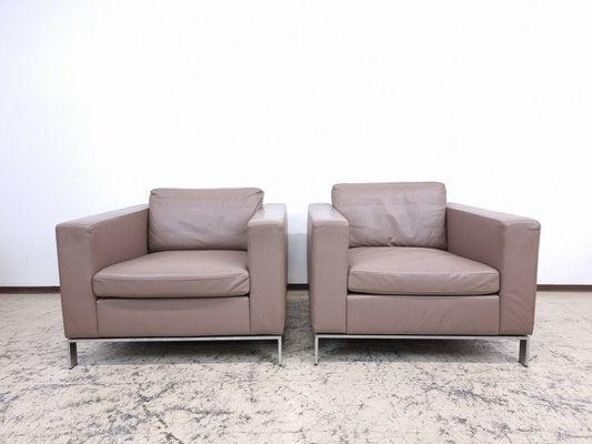 Garnitur Sofa and Armchairs in Leather by Norman Foster for Walter Knoll, 1990s, Set of 3-BVM-1424428