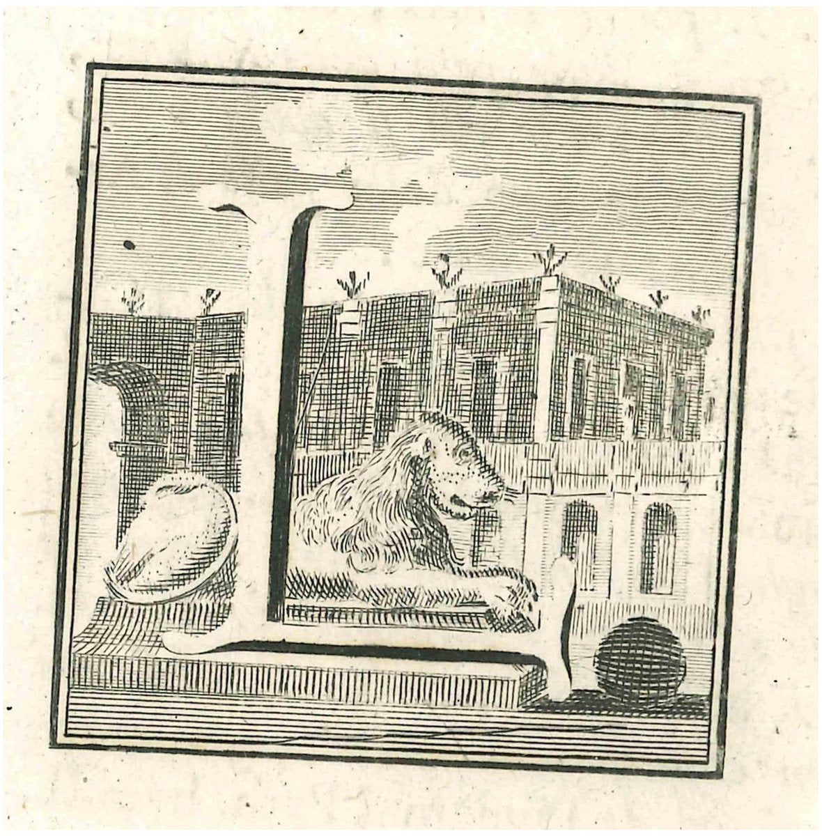 Gaspar Van Wittel (Vanvitelli), Antiquities of Herculaneum Letter L, Etching, 18th Century