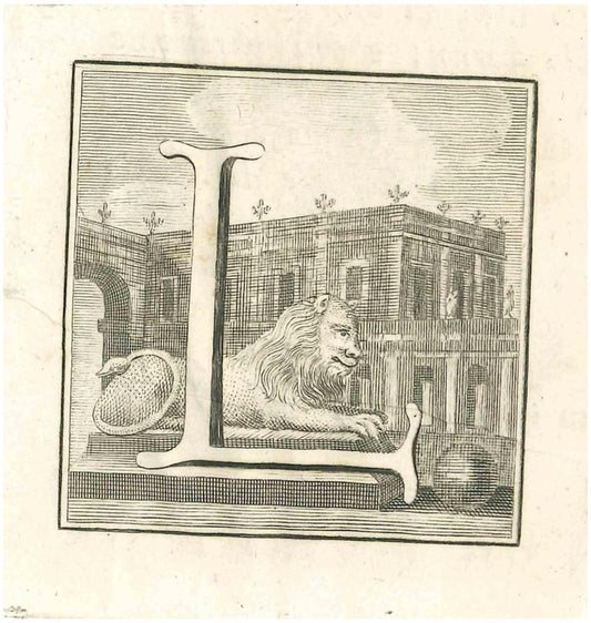 Gaspar Van Wittel (Vanvitelli), Antiquities of Herculaneum Letter L, Etching, 18th Century