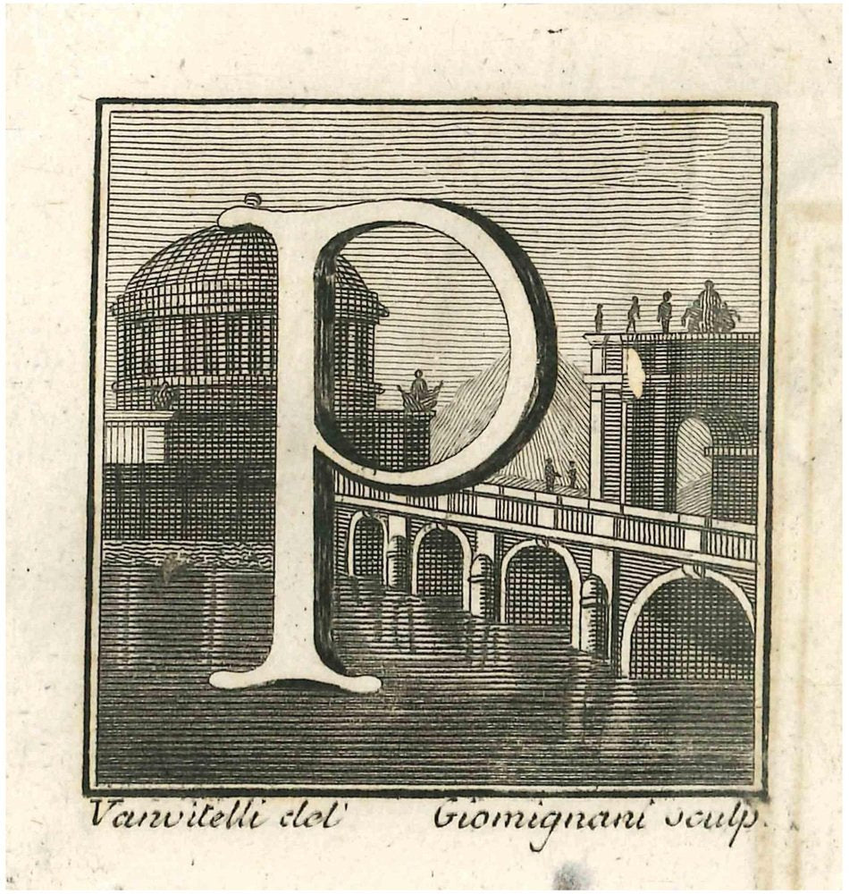 Gaspar Van Wittel (Vanvitelli), Antiquities of Herculaneum Letter P, Etching, 18th Century