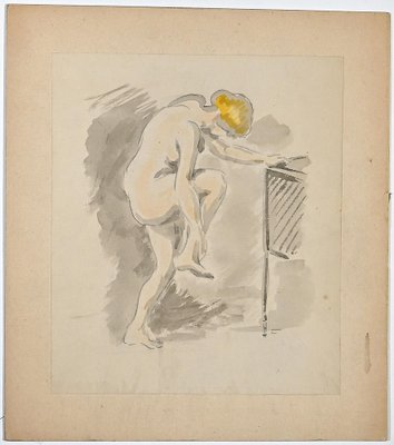 Gaspard Maillol, Nude of Woman, Ink & Watercolor Drawing, Early 20th Century-ZCI-1759306