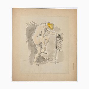 Gaspard Maillol, Nude of Woman, Ink & Watercolor Drawing, Early 20th Century-ZCI-1759306