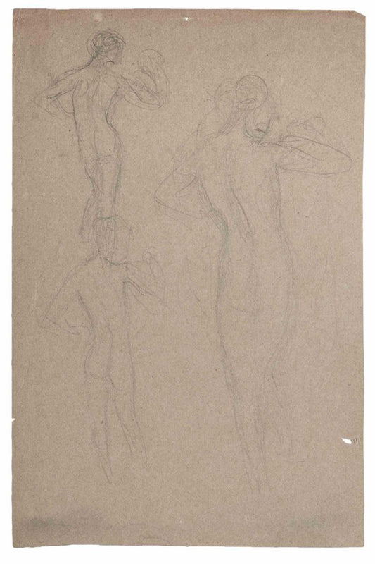 Gaspard Maillot, Nudes, Pencil Drawing, Early 20th Century