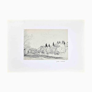 Gaston Bruelle, View of Bougival, Drawing in Pencil, 1874-ZCI-1453328