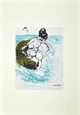 Gaston Livragne, The Bather, Original Drawing, 1960s-ZCI-981034