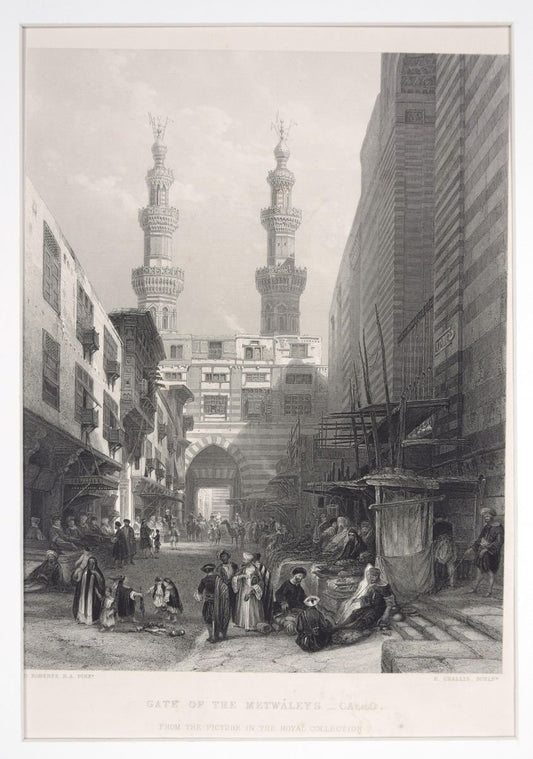 Gate Of The Metwáleys - Cairo - Original Etching by E. Challis - 1860s 1860s