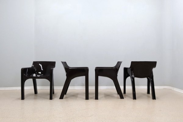 Gaudi Dining Chairs by Vico Magistretti for Artemide, 1960s, Set of 5-ZQ-2022560