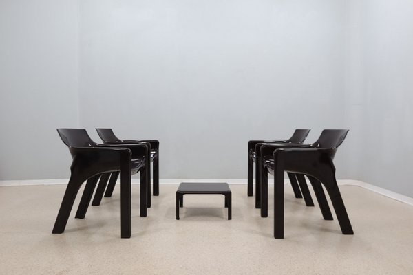 Gaudi Dining Chairs by Vico Magistretti for Artemide, 1960s, Set of 5-ZQ-2022560