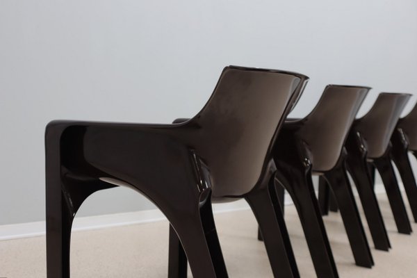 Gaudi Dining Chairs by Vico Magistretti for Artemide, 1960s, Set of 5-ZQ-2022560