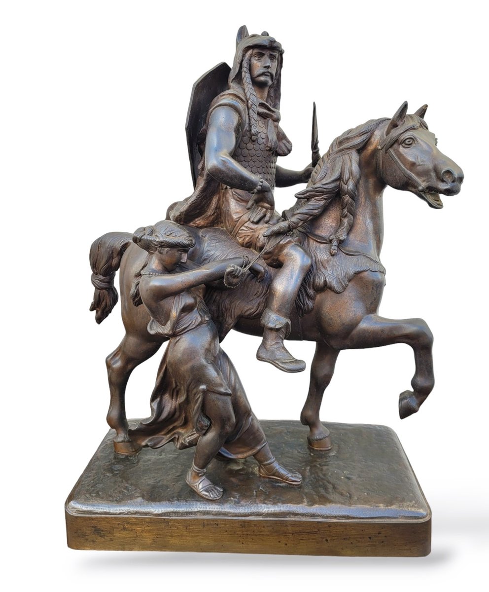 Gaulish Chef on Horseback, 19th Century, Bronze