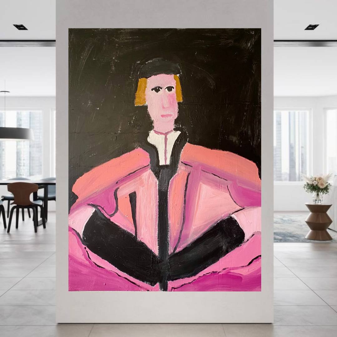 Gauthier Bruel, Portrait of Ameringo Antinori, Acrylic on Canvas, 21st Century