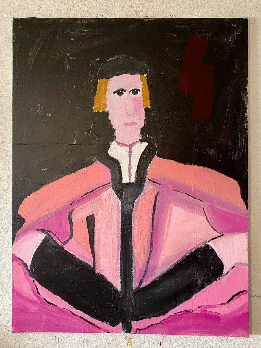 Gauthier Bruel, Portrait of Ameringo Antinori, Acrylic on Canvas, 21st Century