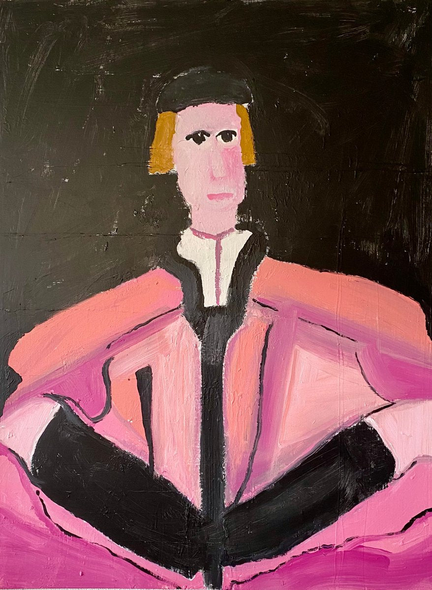 Gauthier Bruel, Portrait of Ameringo Antinori, Acrylic on Canvas, 21st Century