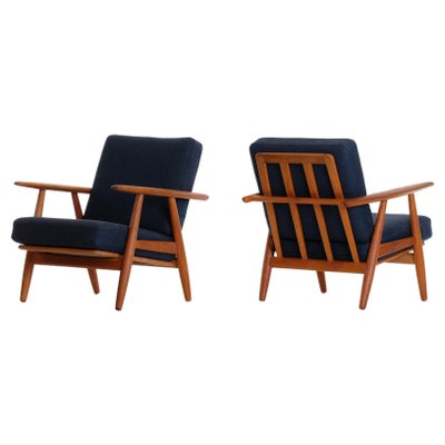 GE 240 Cigar Easy Chairs in Oak by Hans J. Wegner, 1950s, Set of 2-QU-1706907