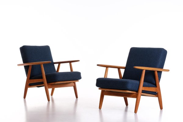 GE 240 Cigar Easy Chairs in Oak by Hans J. Wegner, 1950s, Set of 2-QU-1706907