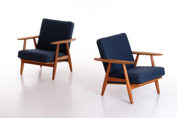 GE 240 Cigar Easy Chairs in Oak by Hans J. Wegner, 1950s, Set of 2-QU-1706907