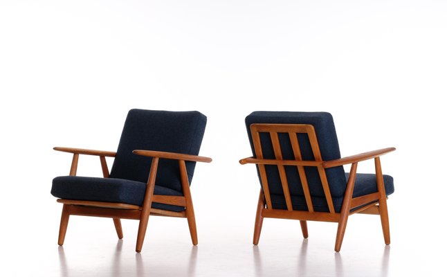 GE 240 Cigar Easy Chairs in Oak by Hans J. Wegner, 1950s, Set of 2-QU-1706907