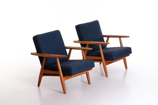 GE 240 Cigar Easy Chairs in Oak by Hans J. Wegner, 1950s, Set of 2-QU-1706907