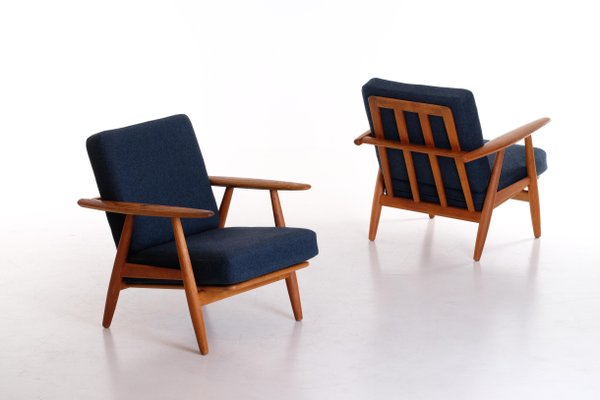 GE 240 Cigar Easy Chairs in Oak by Hans J. Wegner, 1950s, Set of 2-QU-1706907