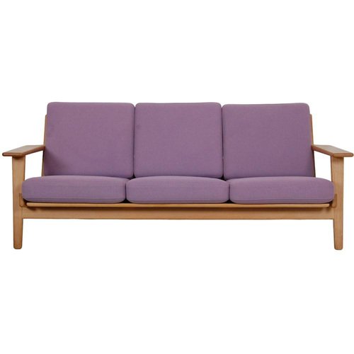 Ge-290 3-Seater Sofa in Purple Fabric by Hans Wegner, 1990s