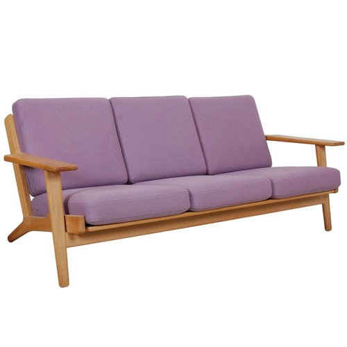 Ge-290 3-Seater Sofa in Purple Fabric by Hans Wegner, 1990s