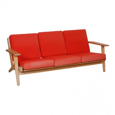 GE-290 Sofa with Red Fabric by Hans J. Wegner for Getama-MTD-1400739