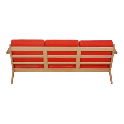 GE-290 Sofa with Red Fabric by Hans J. Wegner for Getama-MTD-1400739