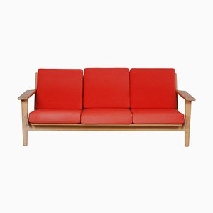 GE-290 Sofa with Red Fabric by Hans J. Wegner for Getama-MTD-1400739