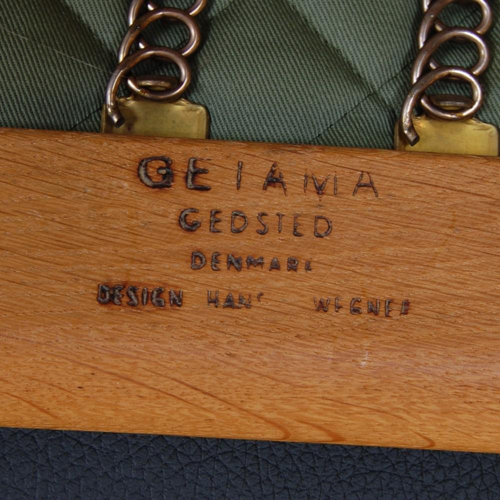 GE-290a Lounge Chair in Black Bizon Leather by Hans Wegner for Getama