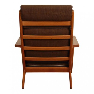 GE-290A Lounge Chair in Brown Fabric by Hans Wegner for Getama, 1980s-MTD-1400693