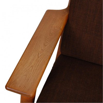 GE-290A Lounge Chair in Brown Fabric by Hans Wegner for Getama, 1980s-MTD-1400693