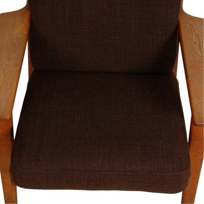 GE-290A Lounge Chair in Brown Fabric by Hans Wegner for Getama, 1980s-MTD-1400693