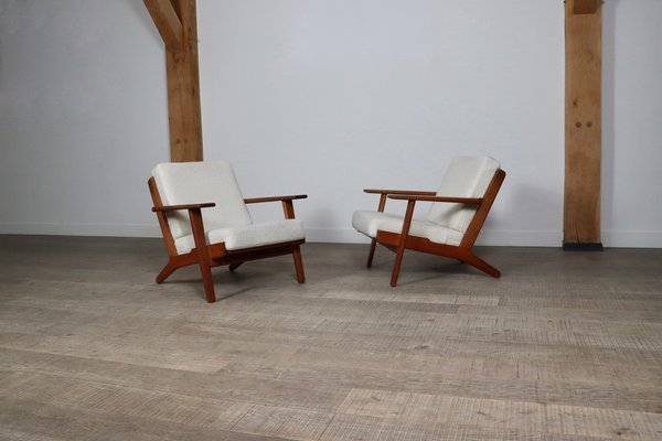 GE290 Armchairs in Bouclé by Hans Wegner for Getama, Denmark, 1951, Set of 2-ZZP-1793051