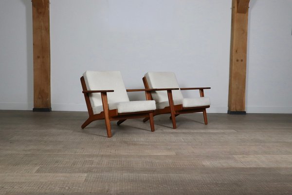 GE290 Armchairs in Bouclé by Hans Wegner for Getama, Denmark, 1951, Set of 2-ZZP-1793051