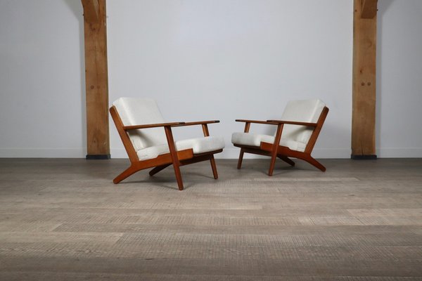 GE290 Armchairs in Bouclé by Hans Wegner for Getama, Denmark, 1951, Set of 2-ZZP-1793051