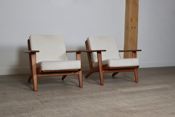 GE290 Armchairs in Bouclé by Hans Wegner for Getama, Denmark, 1951, Set of 2-ZZP-1793051