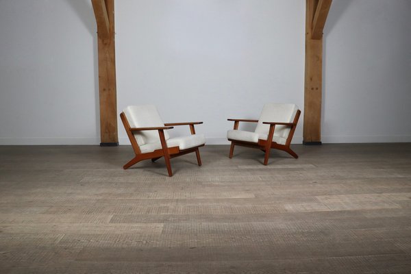 GE290 Armchairs in Bouclé by Hans Wegner for Getama, Denmark, 1951, Set of 2-ZZP-1793051