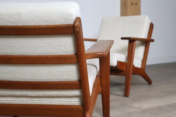 GE290 Armchairs in Bouclé by Hans Wegner for Getama, Denmark, 1951, Set of 2-ZZP-1793051