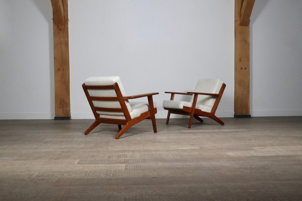 GE290 Armchairs in Bouclé by Hans Wegner for Getama, Denmark, 1951, Set of 2-ZZP-1793051