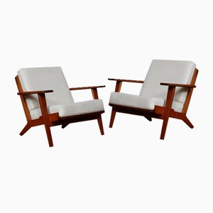 GE290 Armchairs in Bouclé by Hans Wegner for Getama, Denmark, 1951, Set of 2-ZZP-1793051