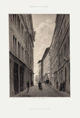 Geneva, Rue De L'Hôtel De Ville - Lithograph by A. Fontanesi - 1854 1854-ZCI-757489