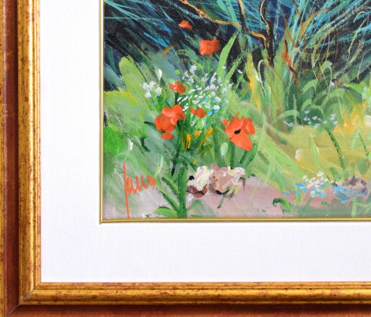 Genistas and Poppys - Original Oil on Canvas by Luciano Sacco 1990s