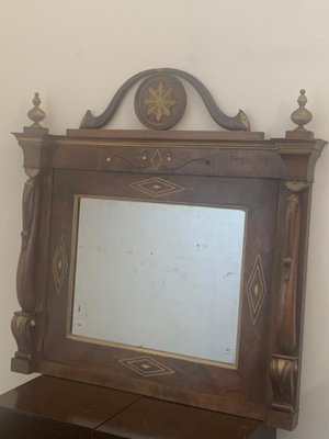 Genovese Mirror With Walnut Inlays & Small Parts in Brass-IJR-1215462