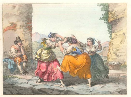 Genre Scenes / Rome 1800 - Lithographs and Watercolors - Mid 19th Century Mid 1800-ZCI-759802