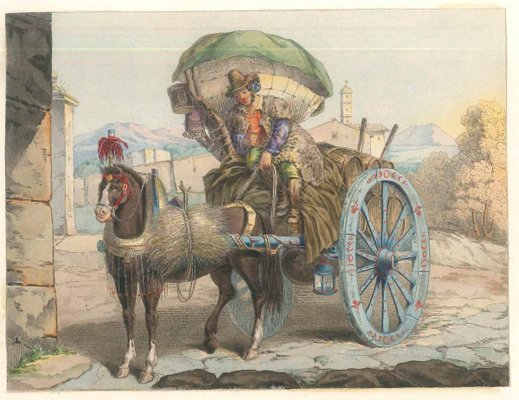 Genre Scenes / Rome 1800 - Lithographs and Watercolors - Mid 19th Century Mid 1800-ZCI-759802