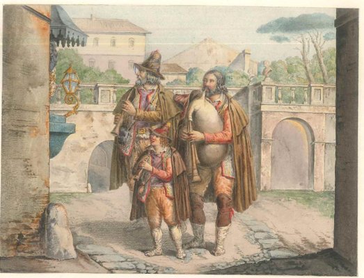 Genre Scenes / Rome 1800 - Lithographs and Watercolors - Mid 19th Century Mid 1800-ZCI-759802