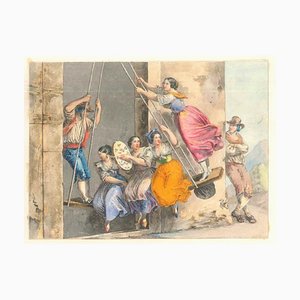 Genre Scenes / Rome 1800 - Lithographs and Watercolors - Mid 19th Century Mid 1800-ZCI-759802