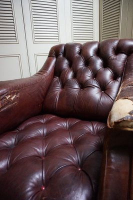 Gentlemans Armchair in Distressed Leather, 1840s-EA-1444812